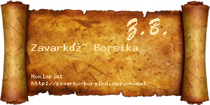 Zavarkó Borsika névjegykártya